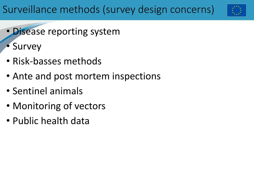 surveillance methods survey design concerns