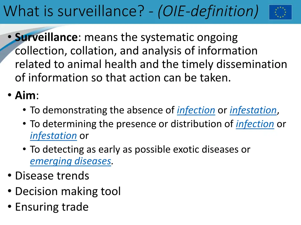 what is surveillance oie definition