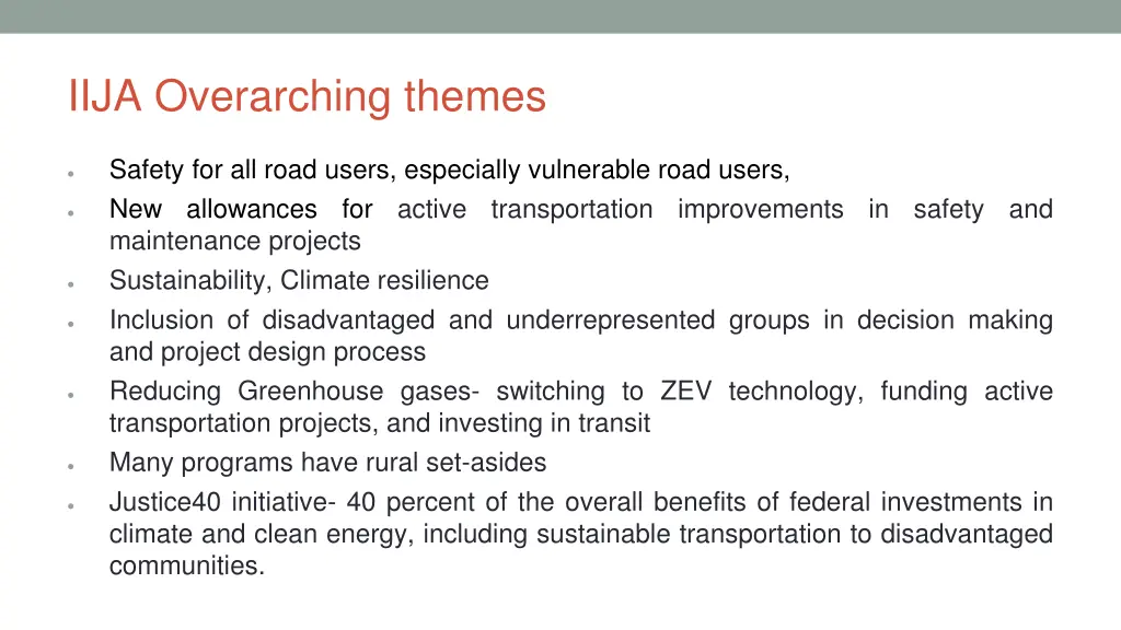 iija overarching themes