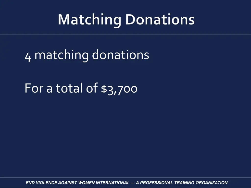 4 matching donations
