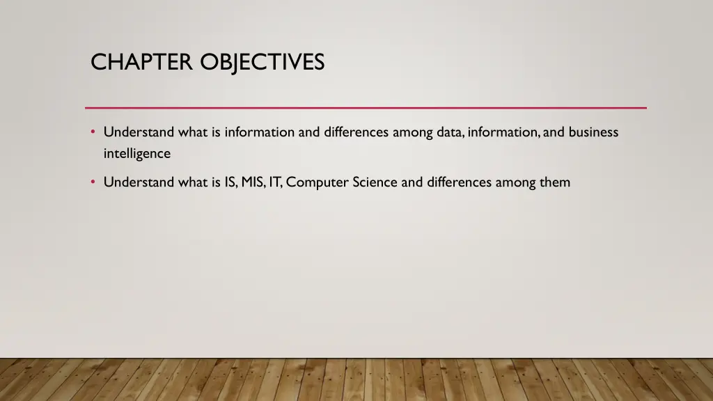 chapter objectives