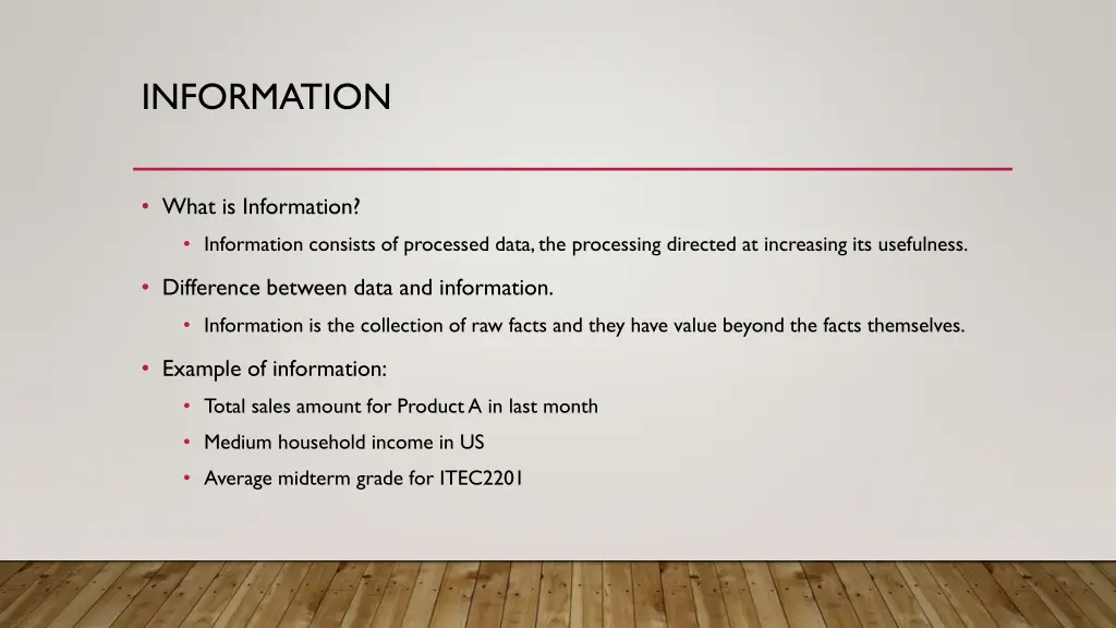 information