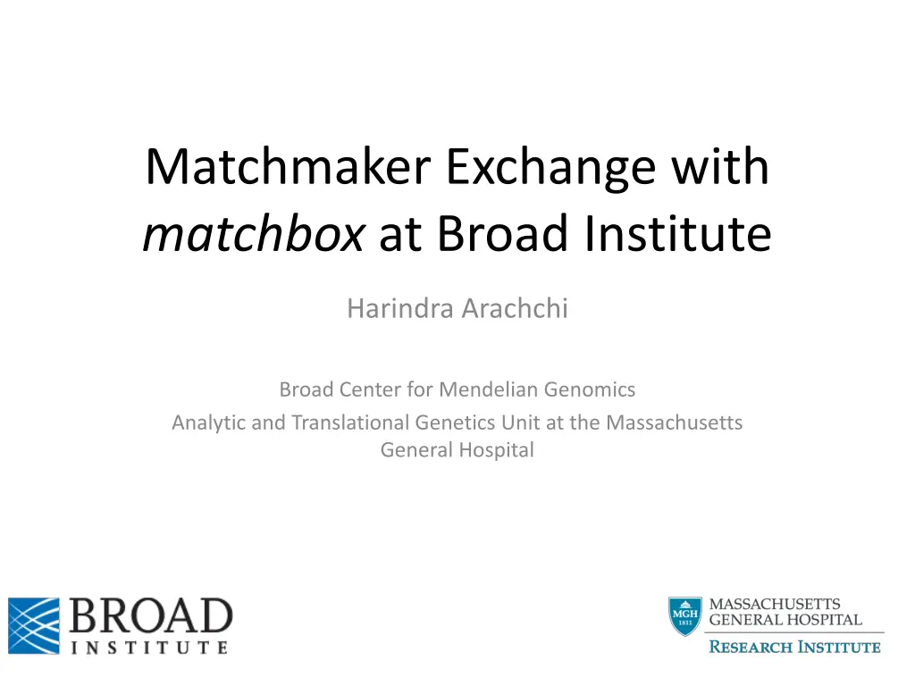 matchmaker exchange with matchbox at broad
