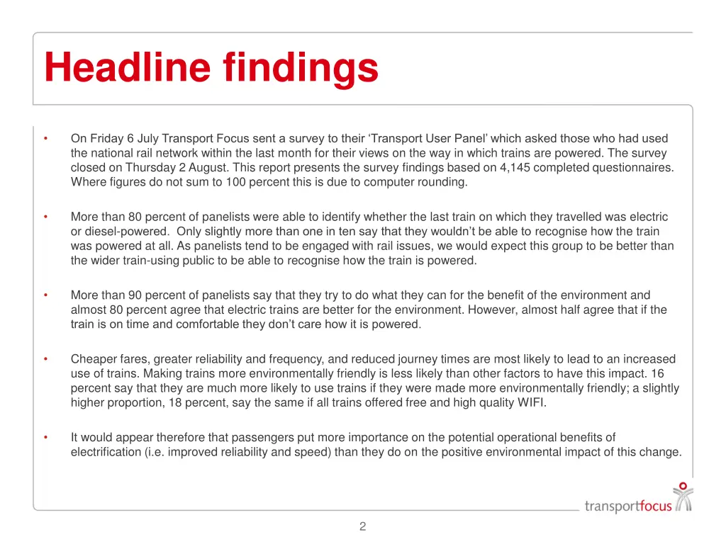 headline findings
