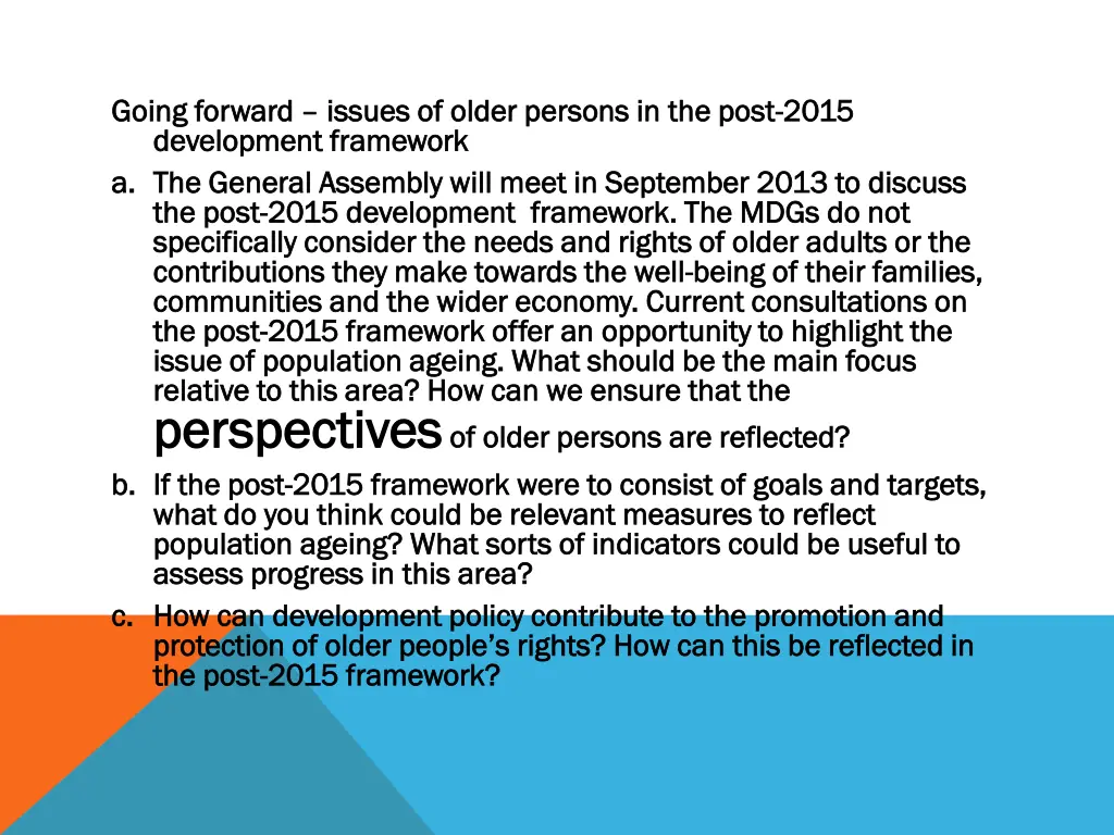 going forward going forward issues of older