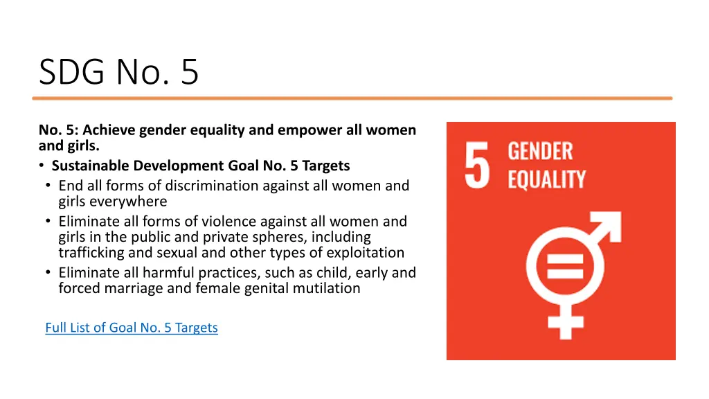 sdg no 5