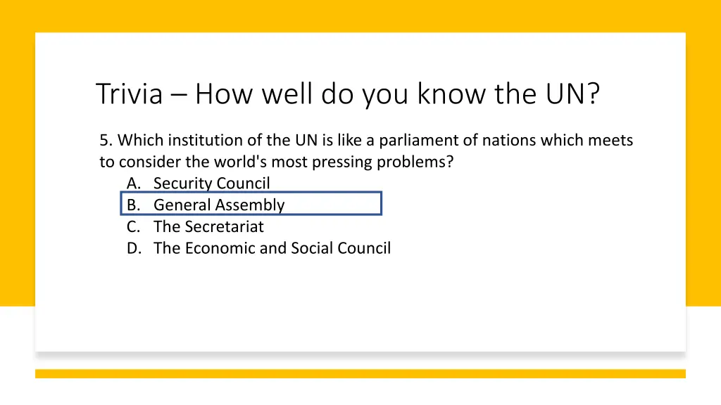 trivia how well do you know the un 12