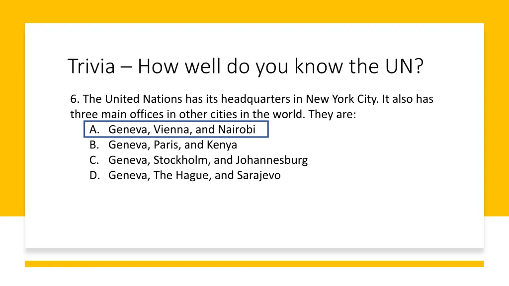 trivia how well do you know the un 14