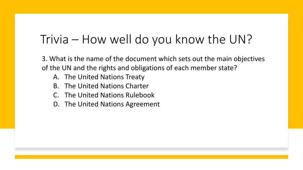 trivia how well do you know the un 2
