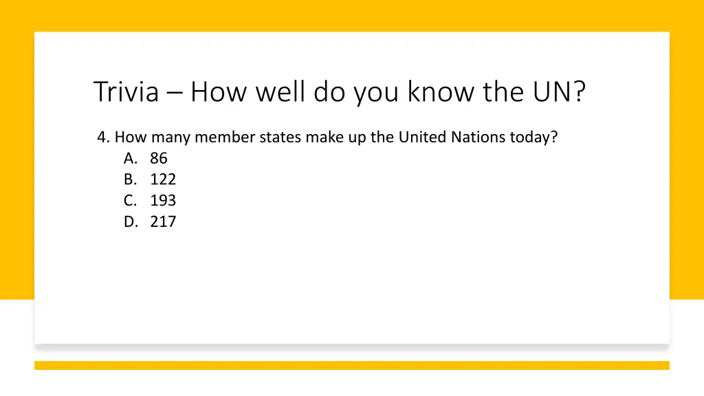 trivia how well do you know the un 3