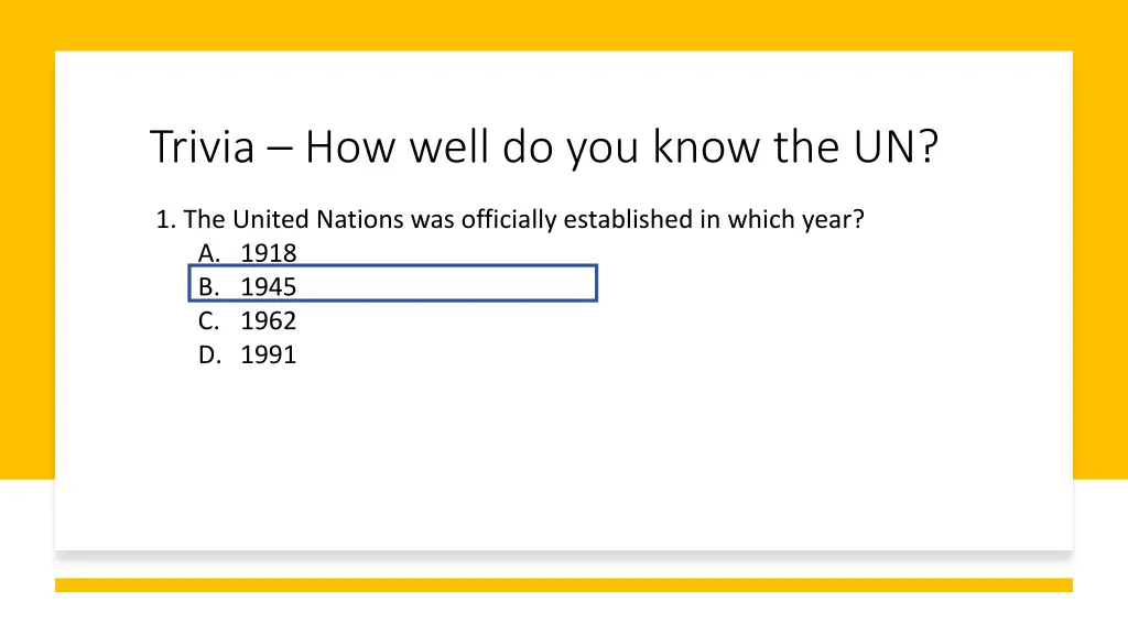 trivia how well do you know the un 7