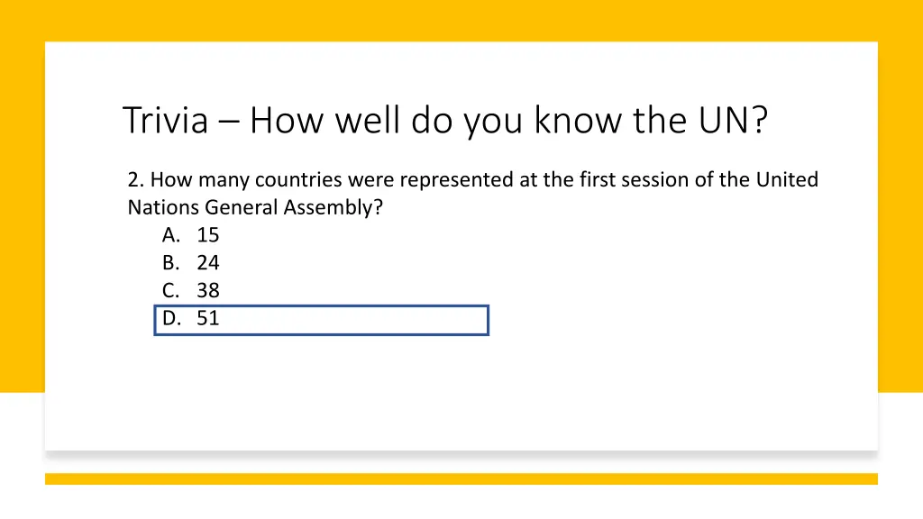 trivia how well do you know the un 9