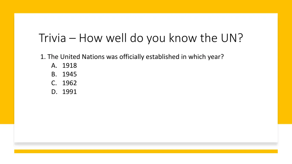 trivia how well do you know the un