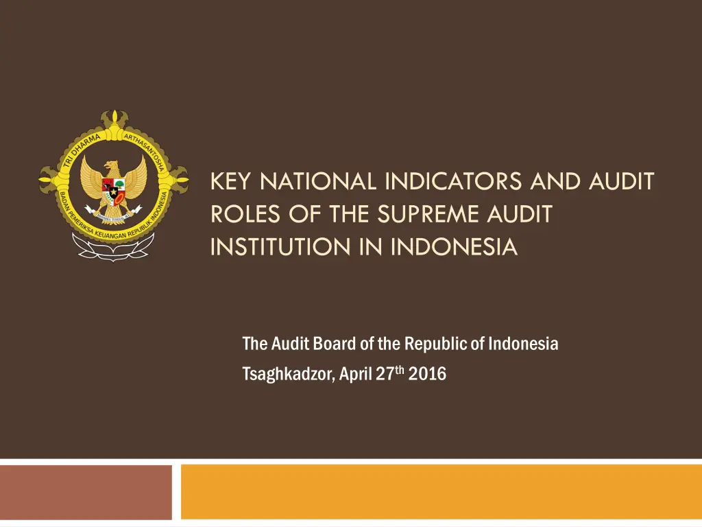 key national indicators and audit roles