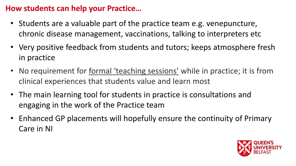 how students can help your practice