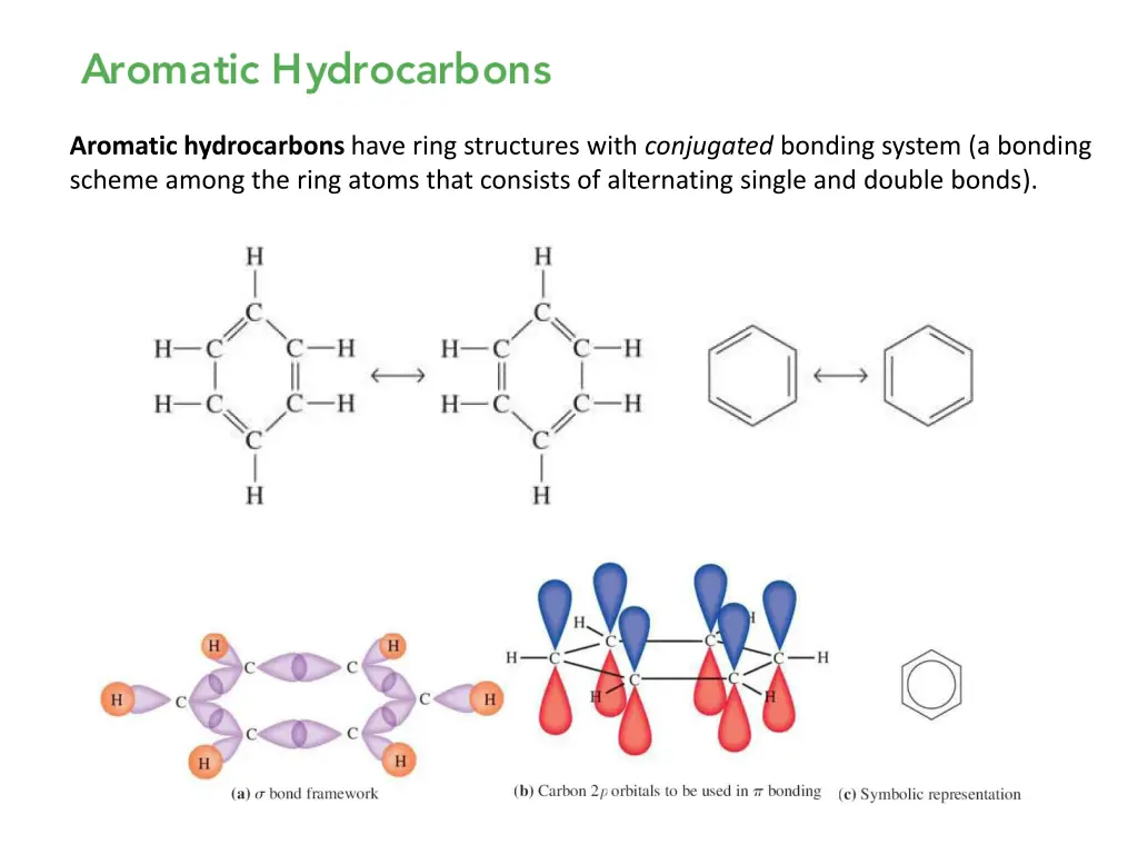 aromatic hydrocarbons have ring structures with