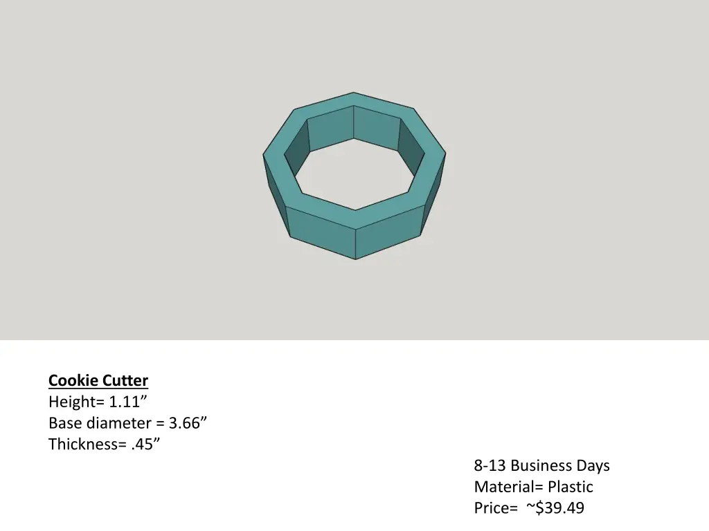 cookie cutter height 1 11 base diameter