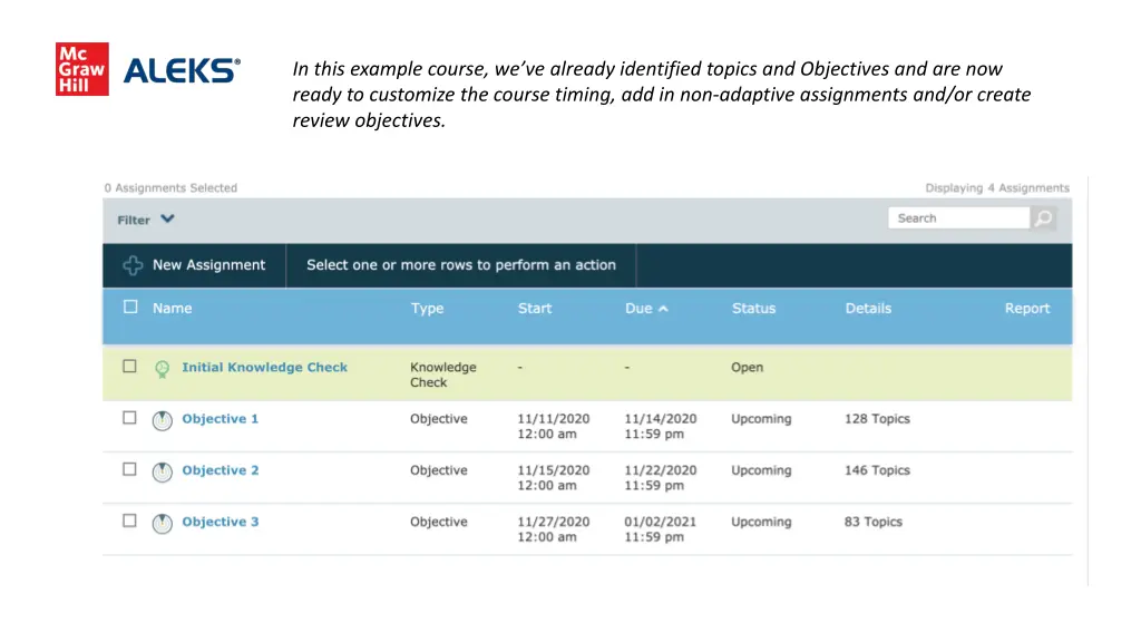 in this example course we ve already identified