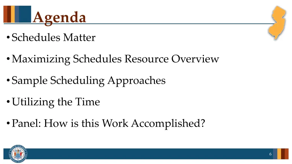 agenda schedules matter