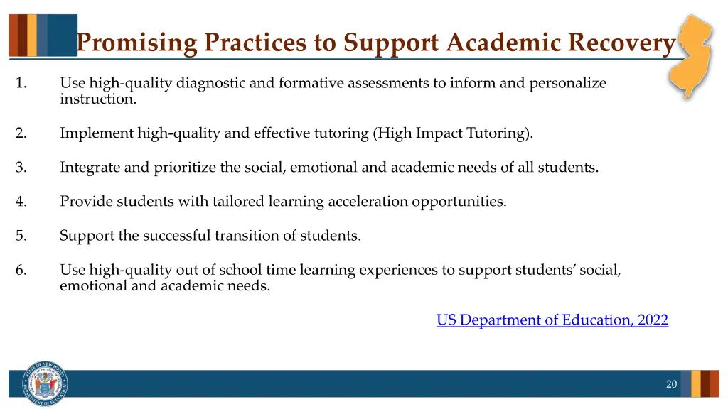 promising practices to support academic recovery