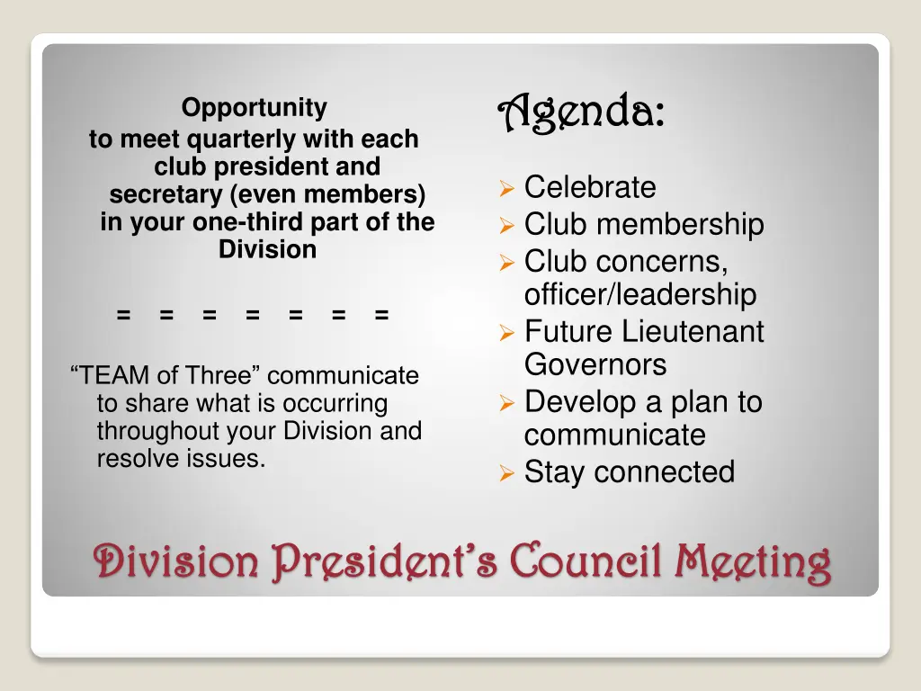 agenda agenda