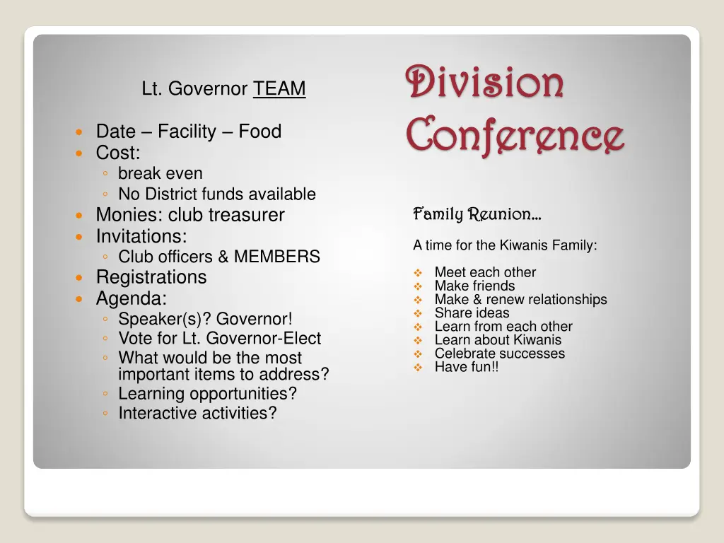 division division conference conference