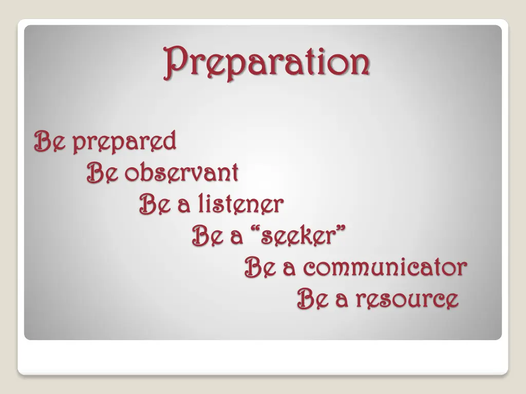 preparation preparation