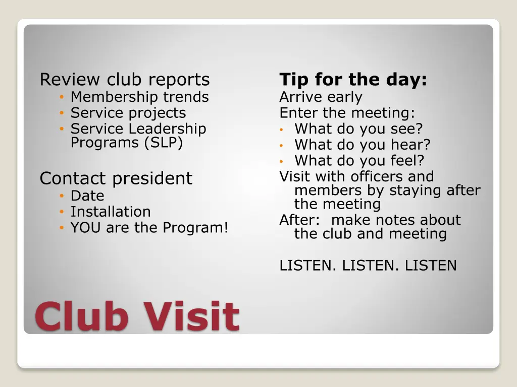 review club reports membership trends service 1