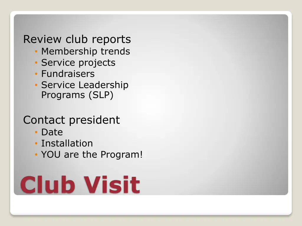 review club reports membership trends service
