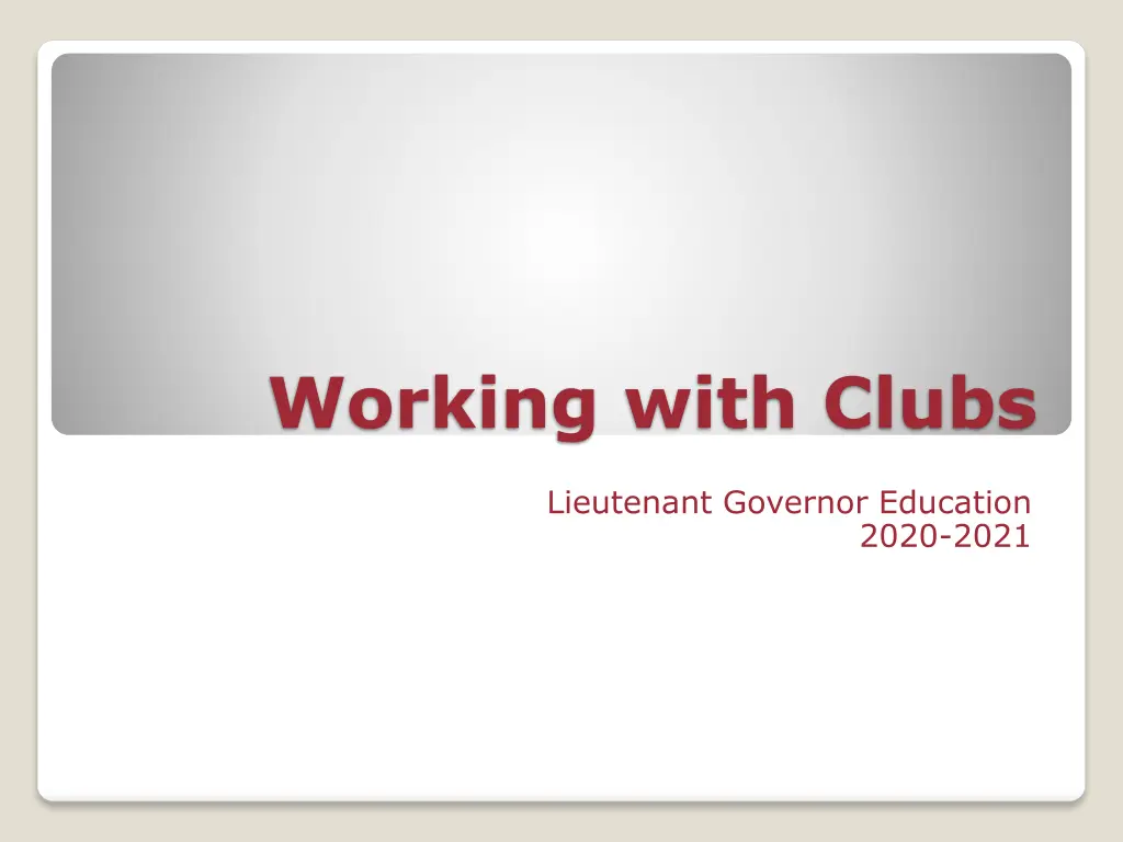 working with clubs