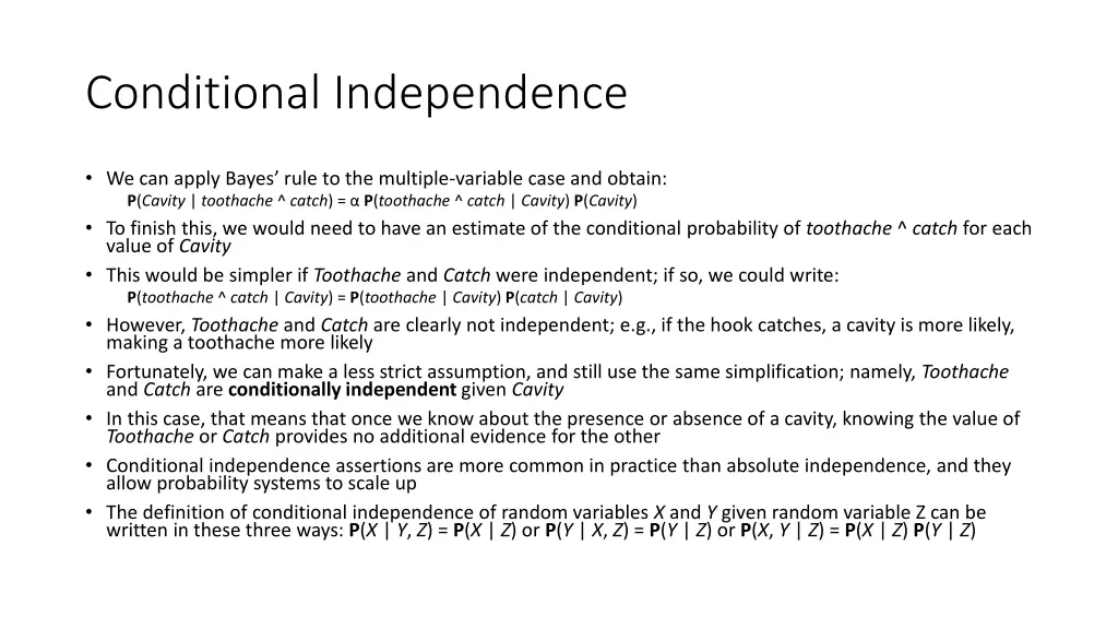conditional independence