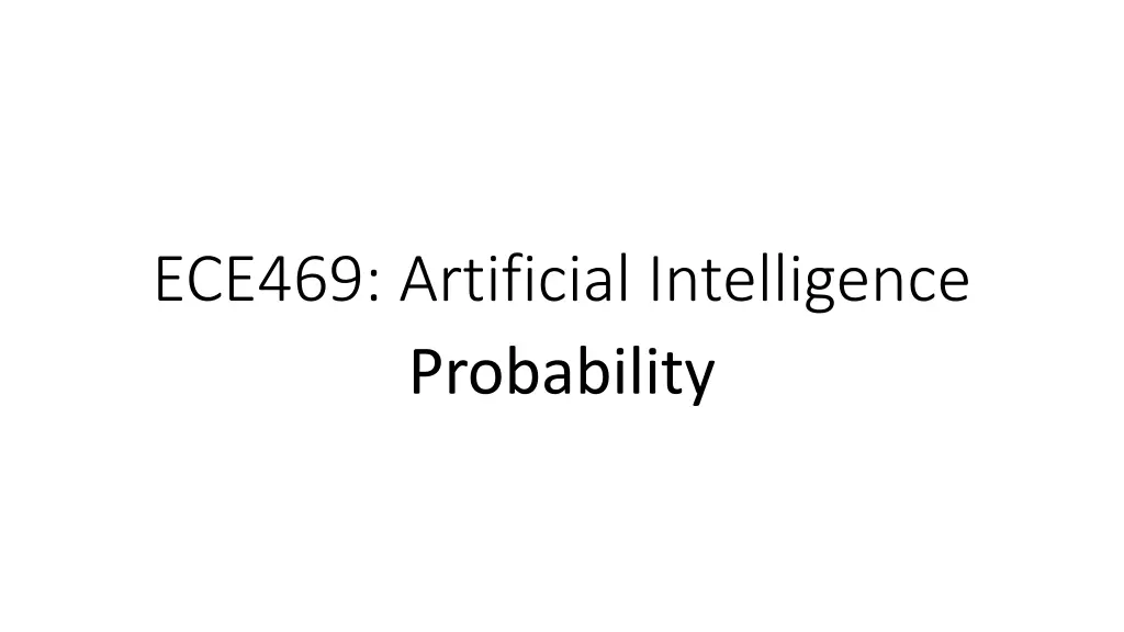 ece469 artificial intelligence probability