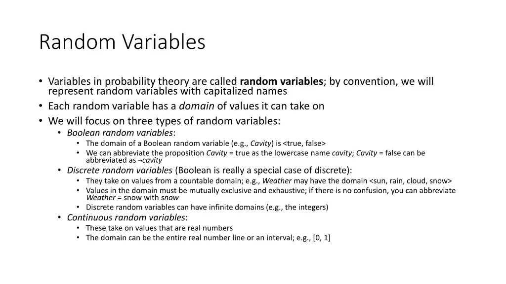 random variables