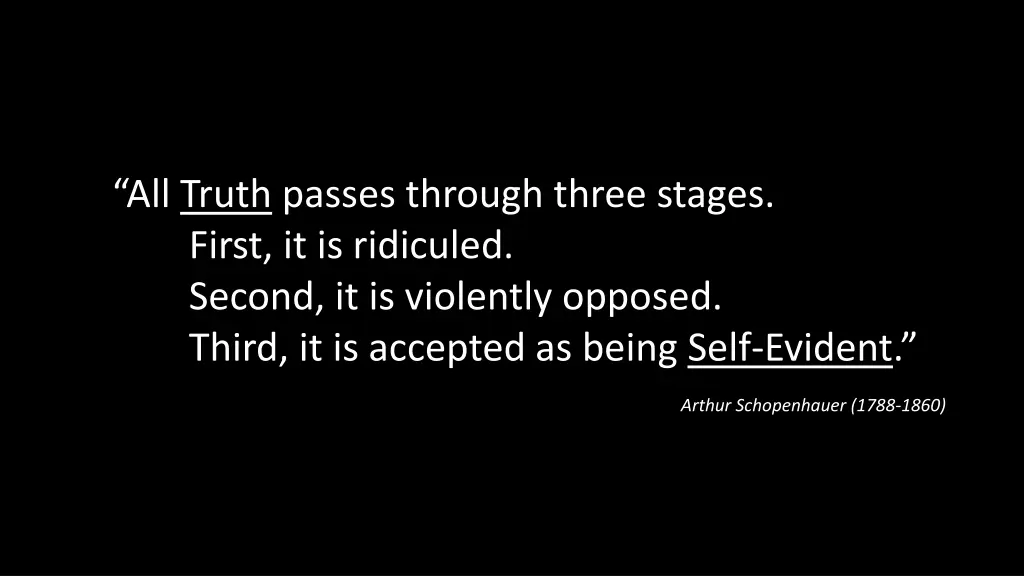 all truth passes through three stages first