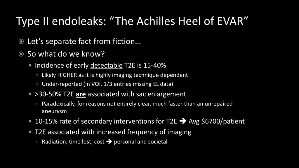 type ii endoleaks the achilles heel of evar