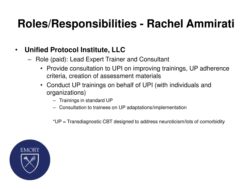 roles responsibilities rachel ammirati