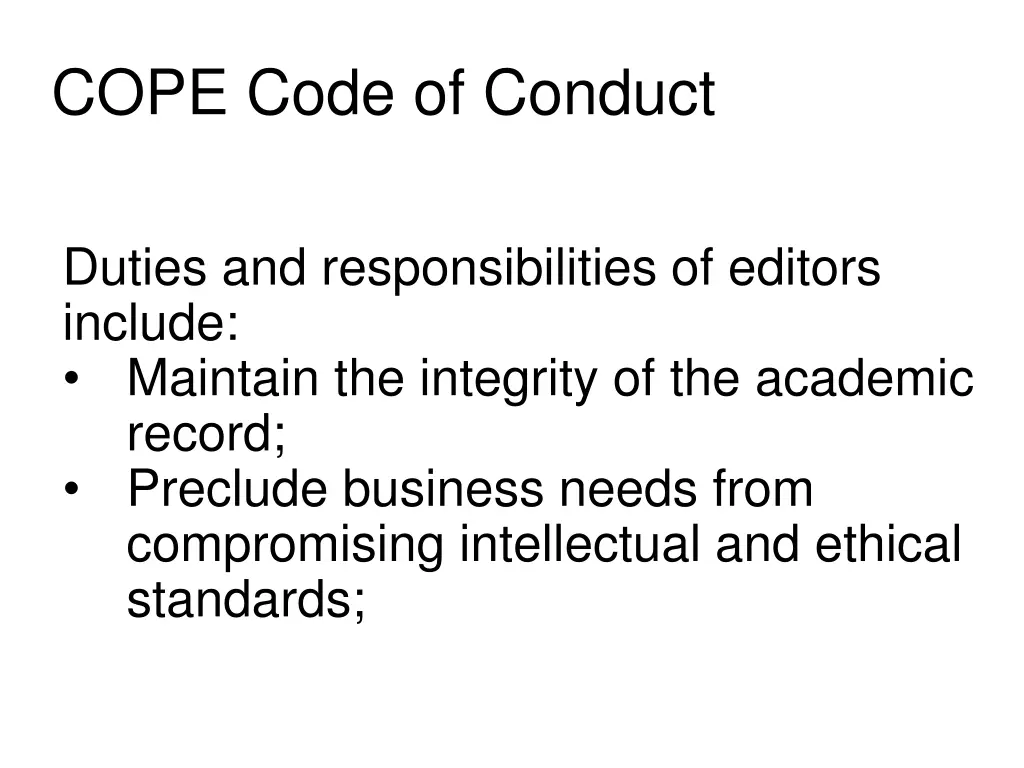 cope code of conduct