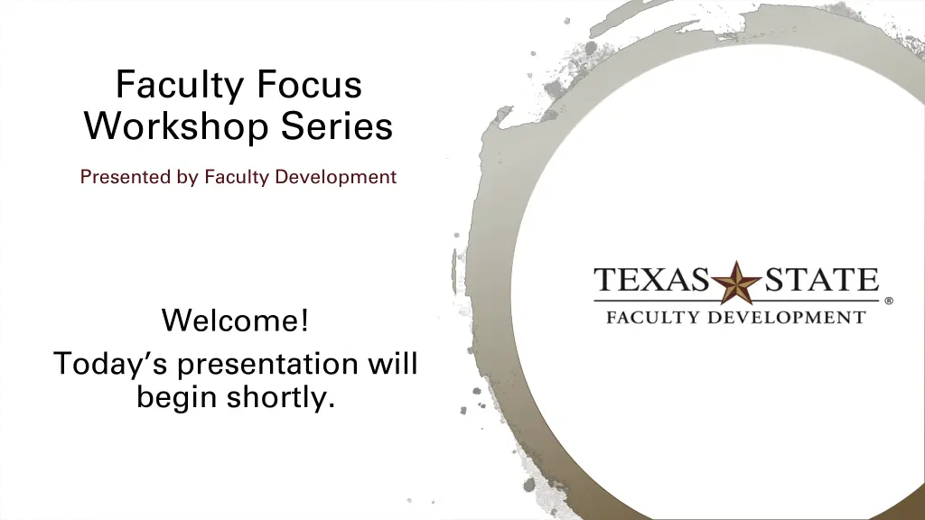 faculty focus workshop series