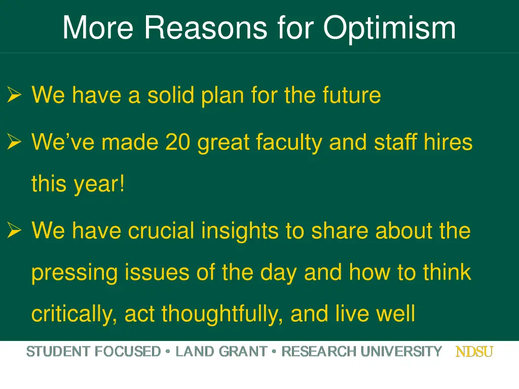 more reasons for optimism
