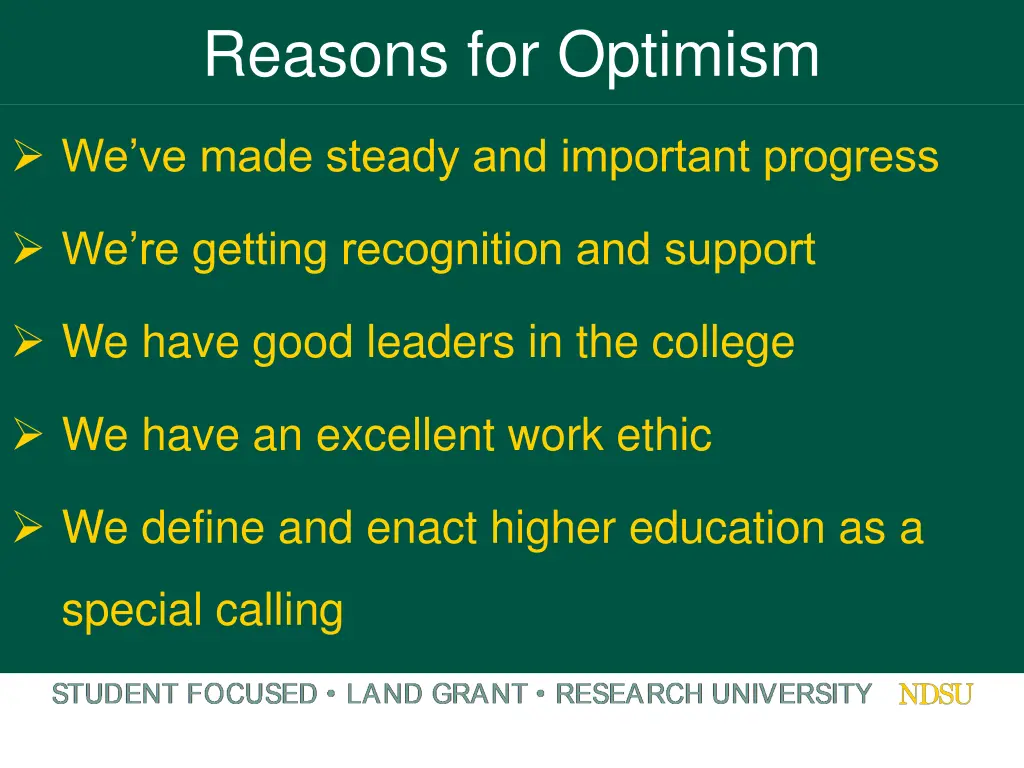 reasons for optimism