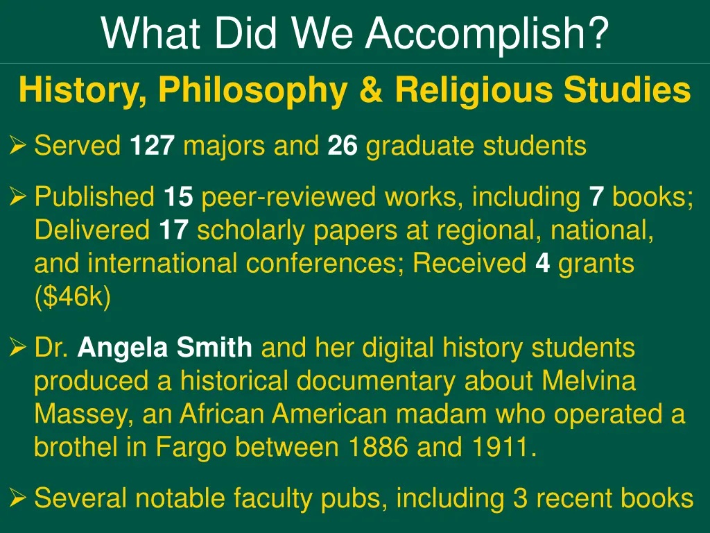 what did we accomplish history philosophy