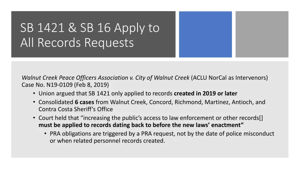 sb 1421 sb 16 apply to all records requests