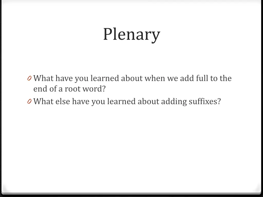 plenary