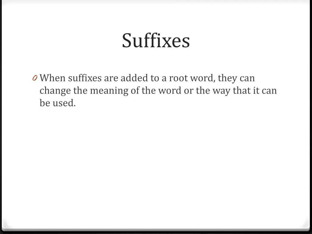 suffixes