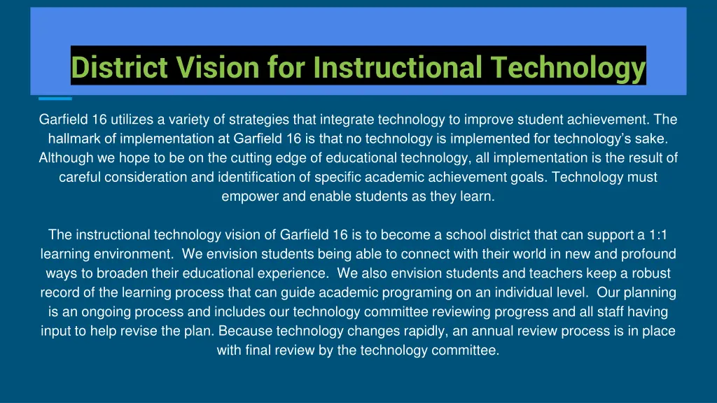 district vision for instructional technology