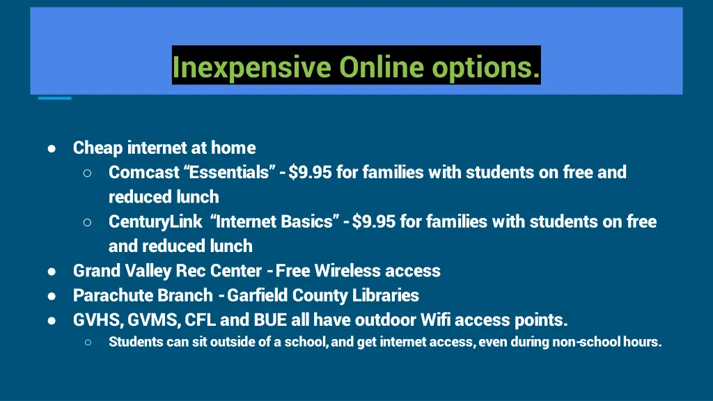 inexpensive online options