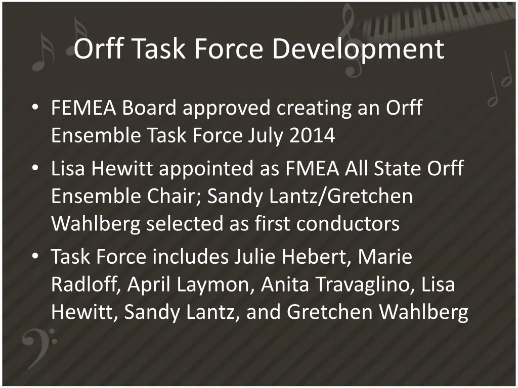 orff task force development