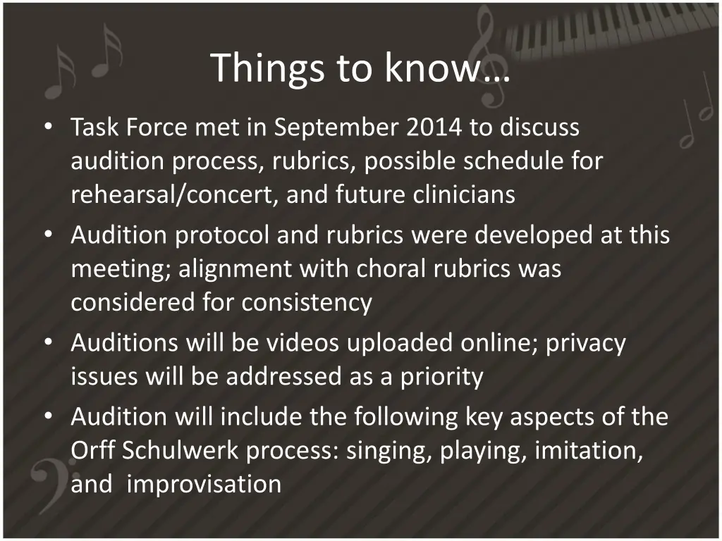 things to know