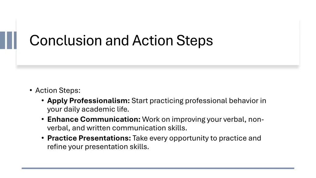 conclusion and action steps