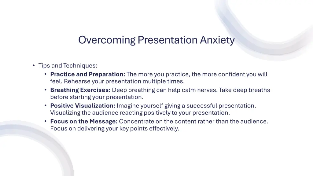 overcoming presentation anxiety